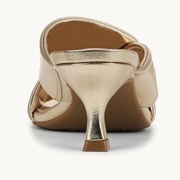 LifeStride Nori Platino Metallic Gold Kitten Heel Dress Sandal Womens Sz 6W Wide - Picture 7 of 11